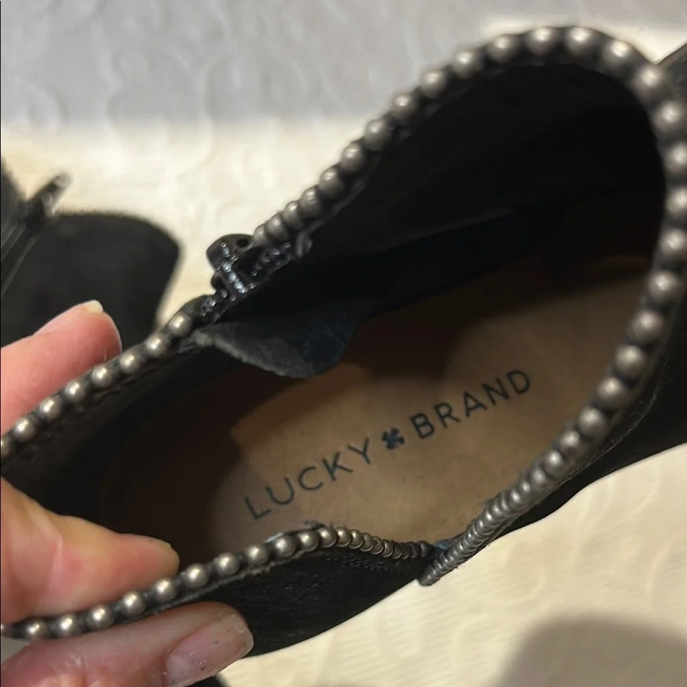 Lucky Brand Black Ankle Booties with Studded Detail size 6